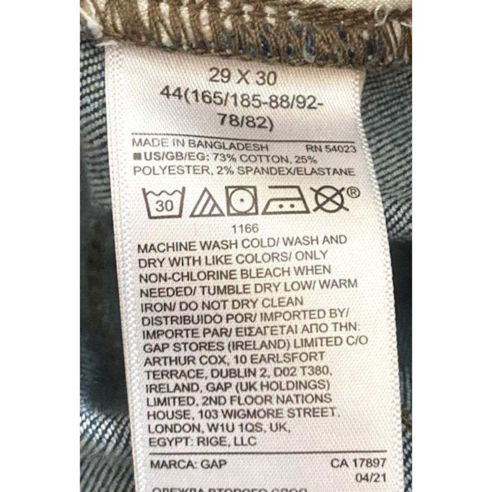 GAP Mens Slim Taper Dark Wash Jeans Size 29 x 30 ' All Temps ' Denim - Pockets - Picture 7 of 7